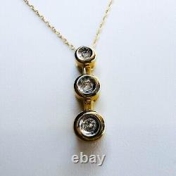 10K Gold Diamond Necklace 18.15 CTTW Journey Pendant Anniversary Gift