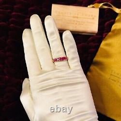 10k Gold Natural Ruby Ring Sz 8 1.25 Carat T. W. Oval Cut Rubies Half Eternity