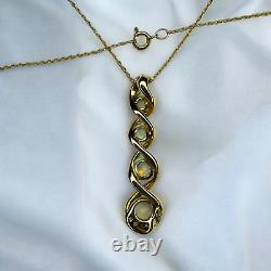 10k Gold- Opal Necklace -19- Twist Infinity Necklace- Diamond Accent 1.9g