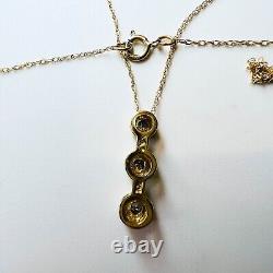 10k Yellow Gold Diamond Necklace 18.15CTTW Journey Pendant Anniversary Gift