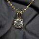 14K Gold 1/2 Carat Natural Diamond Solitaire Necklace 18 Long