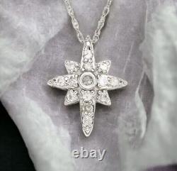 14k White Gold Diamond Necklace 1/5 Carat T. W. Diamond North Star Necklace 18