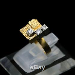 18 Karat Gold Ring w diamonds by Lapponia Design Björn Weckström c. 1987 Finland