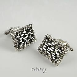 1950s 1960s 1970s Jewelry Silver Cufflinks Cuff Links Modernist Men's Vintage