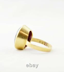 1950s Wiwen Nilsson 18k Gold and Amethyst Ring Modernist Scandinavian Sweden