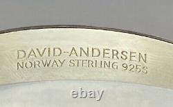 1960s Vintage David Andersen Saga Sterling Silver 925S Viking Bangle Bracelet