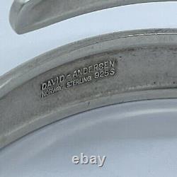 1960s Vintage David Andersen Sterling Silver Bangle Bracelet Viking Saga 40g
