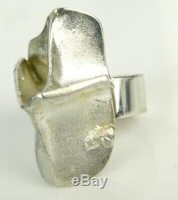 1971 Lapponia Bjorn Weckstrom Magma Finland Sterling Silver Modernist Ring 6.5