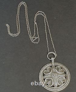 1972 KALEVALA KORU KK Finland Sterling Silver Celtic Pendant / Necklace Vintage