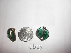 2 pairs of earrings brooch set Vintage David Andersen Norway Sterling Silver 925