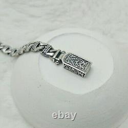 925 Sterling Silver Curb Link Knitted Rope Patterned Cuban Chain Bracelet