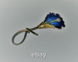 AKSEL HOLMSEN NORWAY orchid Brooch Pin 2 ¾ Vintage Estate Jewelry