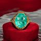 ANTIQUE- 10k Gold-Natural Paraiba Apatite Ring-Size 6-Ornate Victorian Ring-1.8g