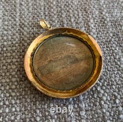 ANTIQUE 1872 Udstilling Denmark Scandinavian Exhibition 14K Gold Painted Pendant