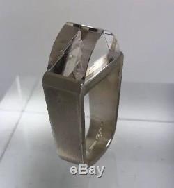 A. Fausing Rey Urban Sterling Silver Ring With Cut Crystal- Unisex 1975 1976