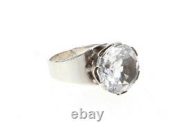 A Gustav Dahlgren & Co 1969 silver & rock crystal ring Vintage Scandinavian