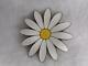 Aksel Holmsen Norway Gold Washed Sterling & White & Yellow Enamel 2 Daisy Pin