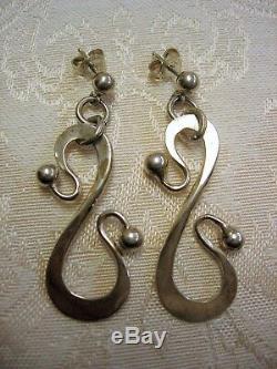 Anna Greta Eker AGE Norway Modernist Sterling Silver Earrings