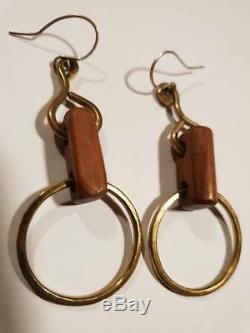 Anna Greta Eker Brass / wood Design earrings Norway