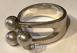 Anna Greta Eker Norway Vintage Modernist Sterling Silver Size 5-1/2 Ring