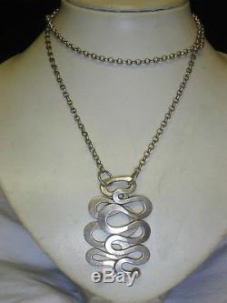 Anna Greta Eker (age) Norway Designs Sterling Curves Necklace- MID Century