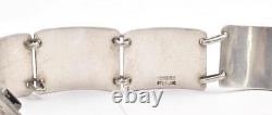 Antiq Sterling Silver Mid Century NOS E BYRNE LIVINGSTON Engraved Link Bracelet