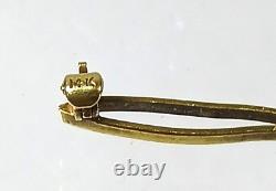 Antique 14k Gold Amethyst Seed Pearl Bar Pin Brooch