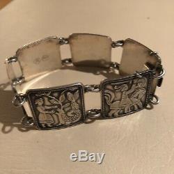 Antique David Andersen Fairytale 830s Silver bracelet Norway Norwegian