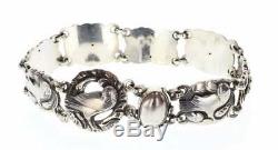 Antique Georg Jensen Sterling Silver Bracelet with Doves # 24 EXTRA LONG CUSTOM