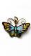 Antique Vintage David Andersen Norway Sterling Silver Enamel Butterfly Pendant