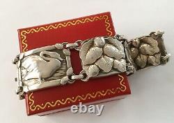 Antique Vintage Sterling Georg Jensen Denmark Swan Bracelet #42