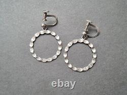 Antique round 830s silver hoop earrings Scandinavian Jewelry