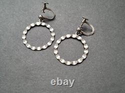 Antique round 830s silver hoop earrings Scandinavian Jewelry