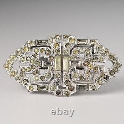 BOUCHER Antique Original Vintage Designer Deco Double Dress Clip Duette Brooch