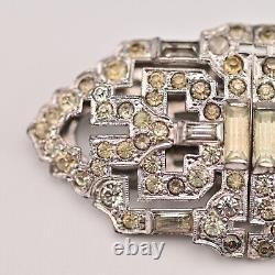 BOUCHER Antique Original Vintage Designer Deco Double Dress Clip Duette Brooch