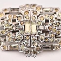 BOUCHER Antique Original Vintage Designer Deco Double Dress Clip Duette Brooch