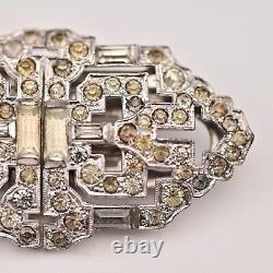 BOUCHER Antique Original Vintage Designer Deco Double Dress Clip Duette Brooch