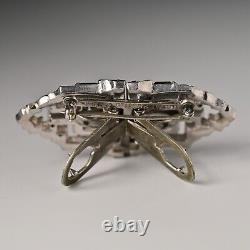 BOUCHER Antique Original Vintage Designer Deco Double Dress Clip Duette Brooch