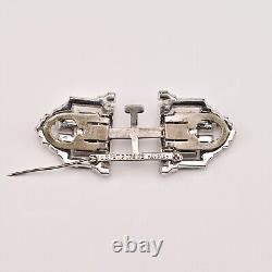 BOUCHER Antique Original Vintage Designer Deco Double Dress Clip Duette Brooch