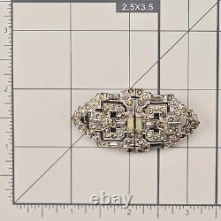 BOUCHER Antique Original Vintage Designer Deco Double Dress Clip Duette Brooch