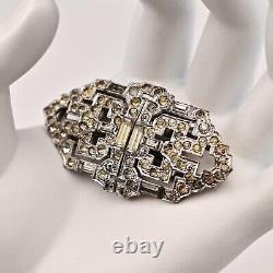 BOUCHER Antique Original Vintage Designer Deco Double Dress Clip Duette Brooch