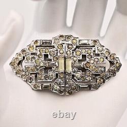 BOUCHER Antique Original Vintage Designer Deco Double Dress Clip Duette Brooch