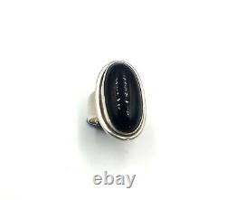 BRODRENE BJORKLUND Vintage Sterling Silver Modernist Minimalist Onyx Ring