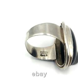 BRODRENE BJORKLUND Vintage Sterling Silver Modernist Minimalist Onyx Ring