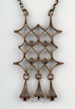 Björn Weckström for Lapponia, Finland. Vintage modernist necklace in bronze