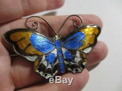 Breathtaking Large 2 3/8 David Andersen Norway Sterling Guilloche Butterfly Pin
