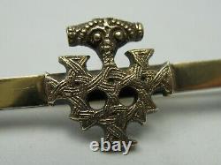 Brooch Silver 835 Gold Plated C. Stabenow Hiddensee Thor Hammer Viking Design