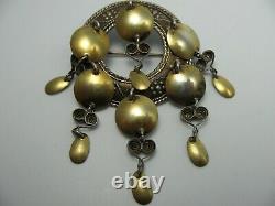 Brooch Silver 925 Gold Plated Leif Johan Hansen Norway Costume Jewelry