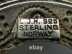 Brooch Silver 925 Gold Plated Leif Johan Hansen Norway Trachtenschmuck