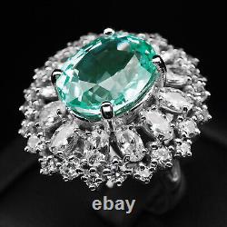 CHRISTMAS GIFT Green Paraiba Tourmaline 12Ct 925 Sterling Silver Handmade Rings